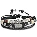 FIBO STEEL Leather Charm Bracelet for Men Braided Wrist Cuff Vintage, Black