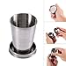 Stainless Steel Camping Mug Camping Folding Cup Portable Outdoor Travel Demountable Collapsible Cup With Keychain 75ml 150ml 250ml