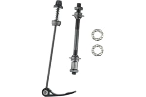 Bike Quick Release Skewers Set with 25mm Hub Bearings, Steel Front Rear Axle for 6/7/8 Speed Mountain Road Bicycles, Black(Re
