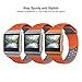 Fitbit Ionic Band, UMTELE Two-toned Perforated Replacement Strap Breathable Accessory Wristband with Quick Lock&Release Buckle for Fitbit Ionic Smart Watch, Small, Orange/Grey