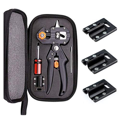 Toolwiz Professional Garden Fruit Tree Pruning Grafting Shears Grafting Tool 2 in 1 Scissors Cutting Tool Kit Set for Stem Vine Branch Twig Stock Plant