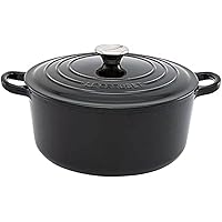 Le Creuset LS2501-2631SS Signature Enameled Cast-Iron Round French (Dutch) Oven, 5-1/2-Quart, Black