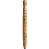 1 Pc Wooden Seed Dibber with Measurement, Handheld Ergonomic Round Handle Seed Planter Tool, Tapered Gauge for Gardening Bulb Planting