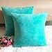 sykting Decorative Pillow Covers Solid Super Soft Short Plush Fuzzy Throw Pillow Covers for Bed Couch Chair Pack of 2 Square 18x18 inch Turquoise