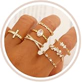 TOSGMY Gold Silver Rings For Women Non Tarnish Gold Plated Stackable Rings Wedding Engagement Bands Dainty 14K Gold Ring Simple Trendy Cubic Zirconia Thumb Stacking Ring Pack Size 4-11