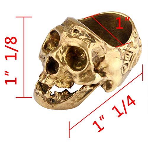 Skull Cigar Holder Stand, Skull Cigar Rings for Men, Smoking Accessories Cigar Tray Retro Skull Ring Cigar Accessories Home Desk Decoration (Gold)