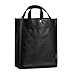 10 Packs of Grocery Bag Recycled Reinforced Handles Storage Shopping Tote Bag with Snap Button, Black