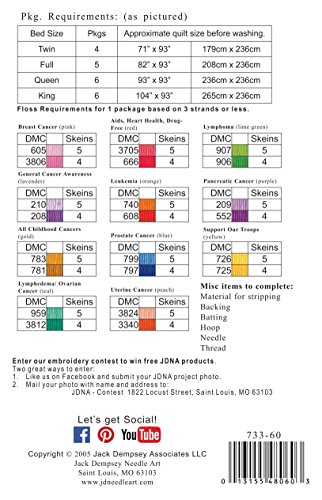 Jack Dempsey Stamped White Quilt Blocks 9"X9" 12/Pkg-Hope Ribbons
