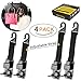 Qozary Car Headrest Hooks, 4 Pack Magic Headrest Hooks for Car (Adjustable Strap), Car Seat Hooks for Purse, Handbag, Backpack, Coat and Bottle, Car Bag Hanger Holder Fit Universal Vehicle Car