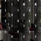 Edal Trendy Decorative Door Window Panel Room Divider String Curtain With 3 Beads Black
