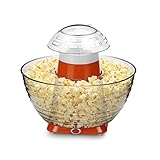 Home Kitchen Electric Popcorn Machine, Hot Air-pop Popper Corn Maker 16 Cups Family Size of Popcorn with Collapsible Bowl, No Oil Needed, Easy Cleaning & Simple to Use (Orange)