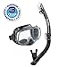 TUSA Sport Adult Imprex 3D Purge Mask and Dry Snorkel Combo, Black/Black, One Size