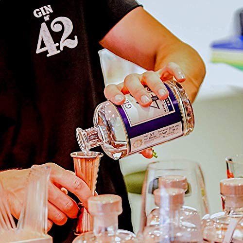 Gin 42 Premium Dry Gin 0,5l 42% Vol. - Handgefertigter Deutscher Gin Mit Hochwertigen Regionalen Gewürzen - Perfekt Im Set Mit Thomas Henry Tonic & Eis Im Cocktail Glas – Bild 3