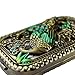 Ivenf Antique Vintage Square Compact Purse Mirror Wedding/Christmas/Birthday Gift, Peacock King Closed Tail, Bronze