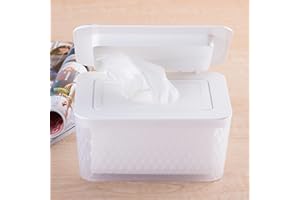 Wipes Dispenser, Wipes Holder, Refillable Case, Visible and One-Handed Operation, Keep Wipes Clean ﻿
