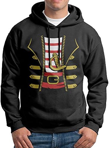 Halloween Pirate Buccaneer Costume Outfit Suit Hoodie Sweatshirts Mens Fleece Sweater Size L