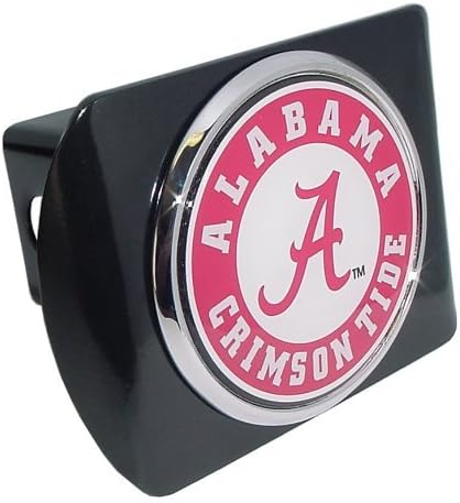 University of Alabama Black with Chrome Crimson Tide Seal NCAA College Sports Metal Trailer Hitch Cover Fits 2 Inch Auto Car Truck Receiver by CHROME EMBLEM