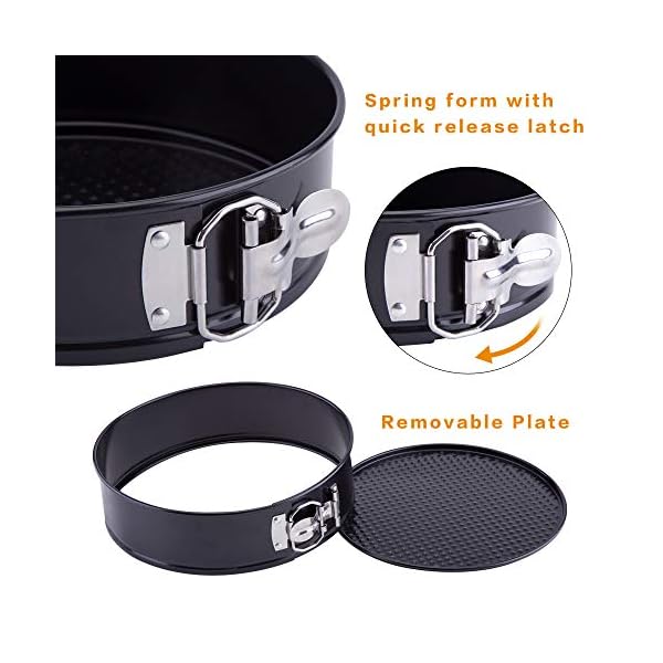 3-Pieces-Non-Stick-Springform-Cake-Pans-Blkthun-Professional-Round-Cake-Mold-and-Baking-Bakeware-Set-with-Removable-Bottom-101823-cm 3 Pieces Non-Stick Springform Cake Pans - Blkthun, Professional Round Cake Mold and Baking Bakeware Set with Removable Bottom - 10/18/23 cm
