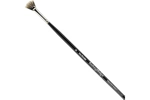 Creative Mark Artist Hamburg Premier Long Handle Paintbrush - Professional Quality Synthetic Blend Mongoose Hair Mimic - for Oil Paints, Acrylic, and Alkyds - Single, Size 2 Fan