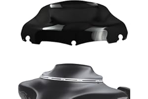 HCmotorku Motorcycle 9 inch Wave Windshield Windscreen Fit for Harley Touring Street Glide FLHX Electra Glide FLHT Ultra Limi