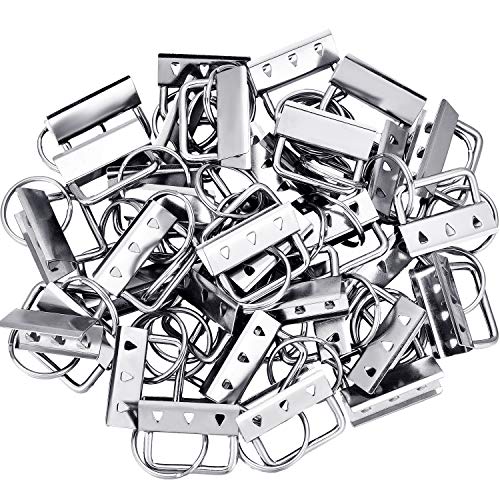 SATINIOR 40 Pieces Key Fob Hardware Key Chain Fob Wristlet Hardware with Key Ring for Lanyard (1.25 Inch)