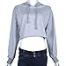 GBSELL Women Girl Hoodie Sweatshirt Crop Top Coat Sports Pullover Tops (Gray, S)