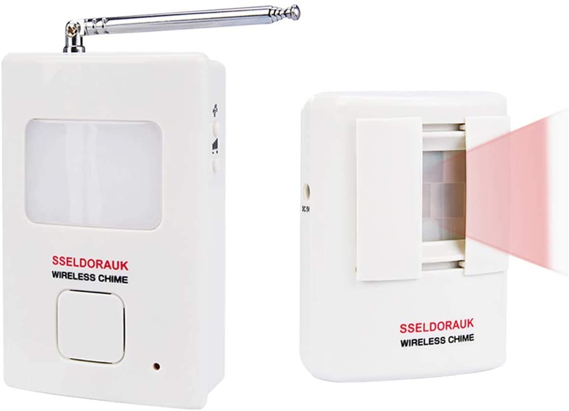S SELDORAUK Dog Barking Alarm Motion Sensor - 800 Feet Wireless Home Security Driveway Alarm Kit with 1 Receiver and 1 Motion Sensor - Protect Indoor Property — image 1