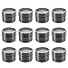Bekith 16 Pack Stainless Steel Magnetic Multi-Purpose Spice Storage Tins, Clear Top Lid with Sift or Pour, Magnetic on Refrigerator and Grill (12)