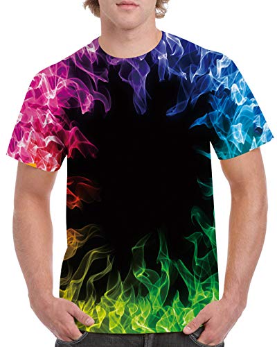 RAISEVERN Summer Ployester, Camiseta de Manga Corta, Camiseta Impresa para Hombres y Mujeres