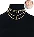 Masedy 18K Gold-plated Layered Choker Necklace for Women Teen Girls Pendant Necklace Adjustable