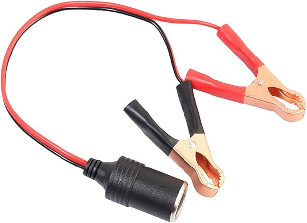 Chargeur De Voiture Pince Crocodile Prise Allume Cigare Pinces Crocodiles Adaptateur Chargeur De Batterie Convertisseur Amazon Fr Bricolage