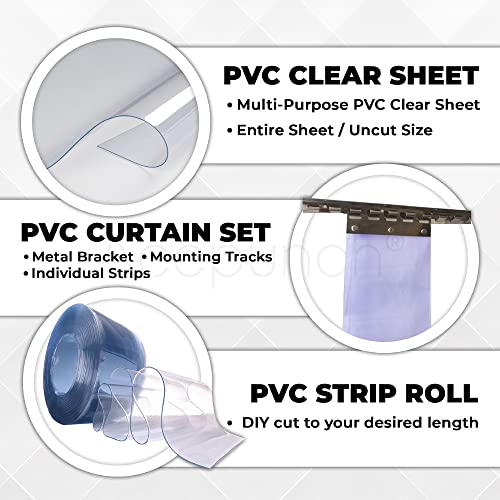 Acepunch PVC Türvorhang 121x213cm - Transparent Für Kühlräume & Lager