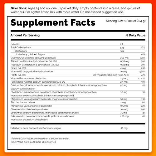 EmergenC Elderberry Fizzy Drink Mix, Elderberry Immune Support