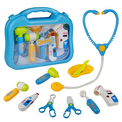 Doctor Kit Pretend Play Medical Kit Set Toys Gifts with Carry Case for Kids Girls Boys Children Over 3 Years Old 10 PCS