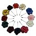 Argositment Wedding Camellia Boutonniere for Men's Suit Handmade Lapel Pin Flower (Pkg of 12 Color)
