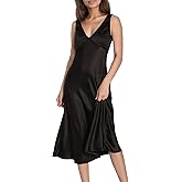 Summer Satin V Neck Backless Midi Dresses for Women 2025 Silky A line Formal Low Back Sleeveless Wedding Guest Long Dress