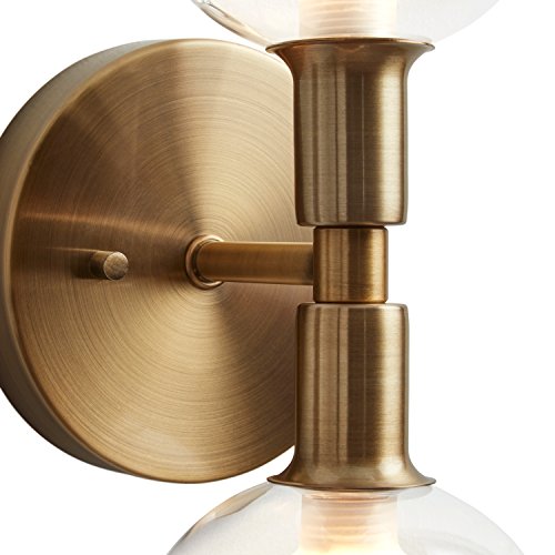 Amazon Brand Rivet MidCentury Modern Double Glass Globe Wall Sconce