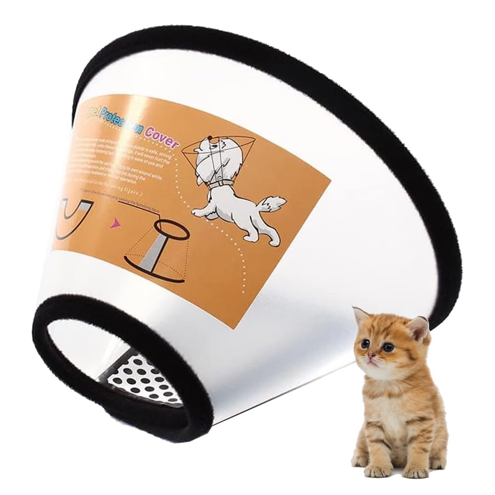 Dog Cone Collar After Surgery Recovery Collars for Dogs Cats, Cats Dog Cones for Anti-Licking Pet Protective Neck Cone Stop Licking, Adjustable Plastic Soft Collar for Wound Dogs and Cats（NO：1）