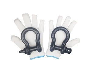 ACANDO Pack of 2 Black Powder Coated Heaveduty Trailer Shackles 3/4 Bow Shackle Rugged Steel Forged 4.74 Ton D Ring Anchor 28.5 Ton (57,000 lbs) Max Break Strength Off Road Shackles