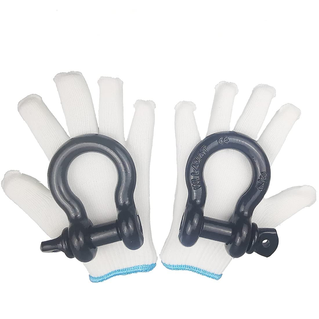 Photo 1 of Pack of 2 Black Powder Coated Heaveduty Trailer Shackles 3/4 Bow Shackle Rugged Steel Forged 4.74 Ton D Ring Anchor 28.5 Ton (57,000 lbs) Max Break Strength Off Road Shackles