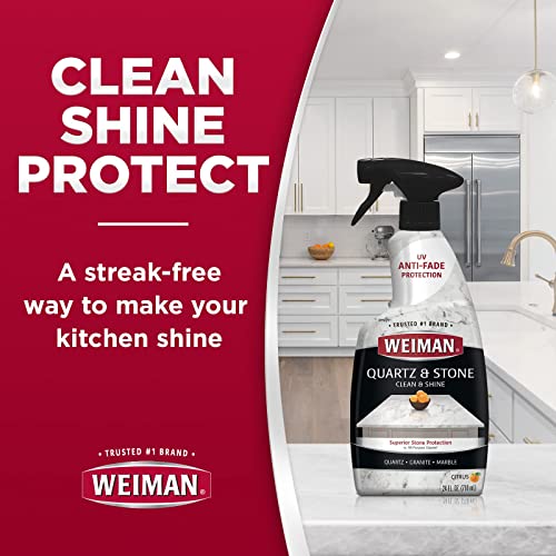 Weiman Quartz Countertop Cleaner and Polish 24 Ounce with Microfiber