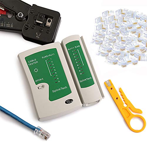 Hiija Network/Phone Cable Tester + RJ45 Crimp Tool Pass Through CAT6