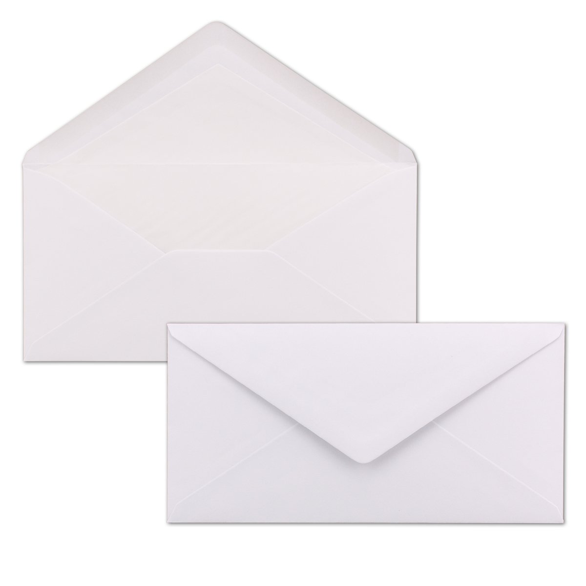Envelopes White DL â€“ Lined with White Tissue Paper â€“ 100 g/m²; 220 x 110 mm â€“ Nassklebung 25 Stück White