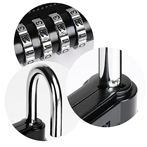 2 Pack 4 Digit Padlock, Combination Lock, Set Your Own Combination, Metal and Steel Material for Gate, Case, Luggage, Suitcase Baggage, Filling Cabinets, Toolbox, Home, School, Gym & Sports