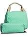 Leaper Women Lunch Bag Cute Lunch Box Pencil Case Pencil Bag 2 PCS Water Blue