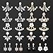 12 Pairs Fashion Silver Plated Leaf Feather Flower Crystal Ear Jacket Front and Back Stud Earrings for Women Girls