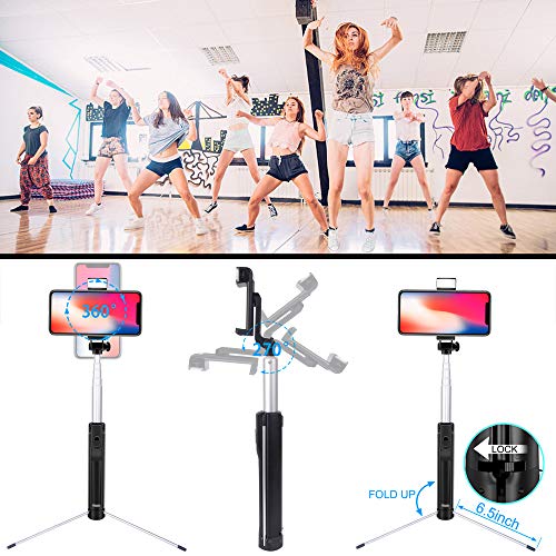 image for Evershop Selfie Stick with Light,3 in 1 Lightweight Aluminum Alloy Ext