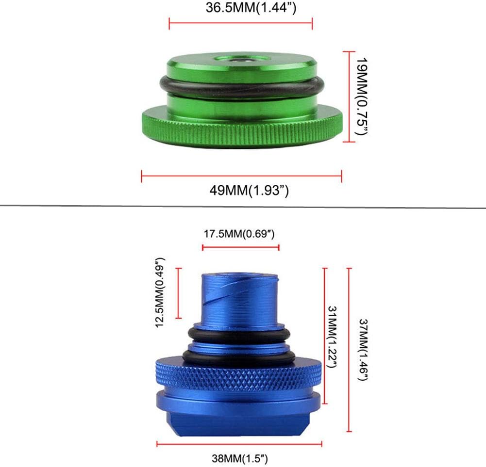 Pinshion Diesel Fuel Cap for Dodge, Magnetic Ram Diesel Billet Aluminum Diesel Fuel Cap Accessories, Green Diesel Cap and Blue DEF Cap Compatible with Dodge RAM TRUCK 1500 2500 3500 (2013-2017): Automotive