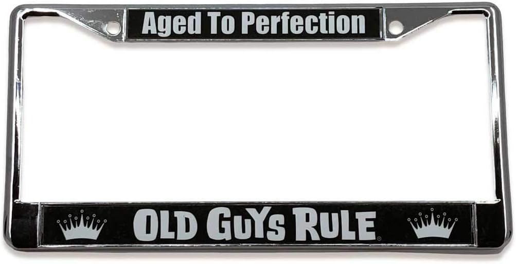 OLD GUYS RULE License Plate Frame Aged to Perfection
