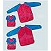 Tinksky Art Smock Waterproof Painting Apron for Kids, Long sleeve, Red & Blue